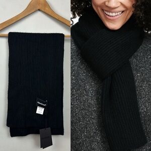 NWT NAADAM Signature Cashmere Ribbed Scarf Black